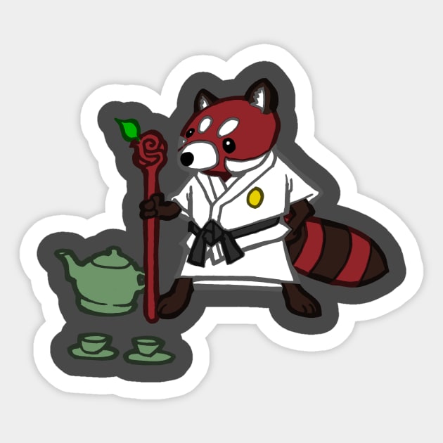 Sensei Red Panda Sticker by Hundredhands